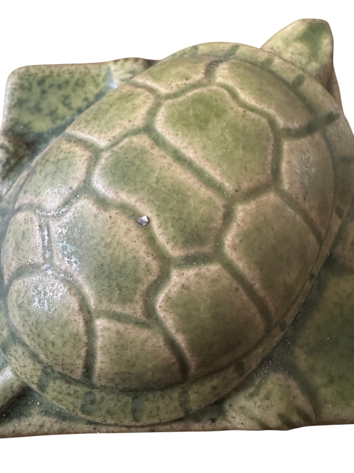 Pewabic Green 2010 3x3 Turtle Tile / Paperweight