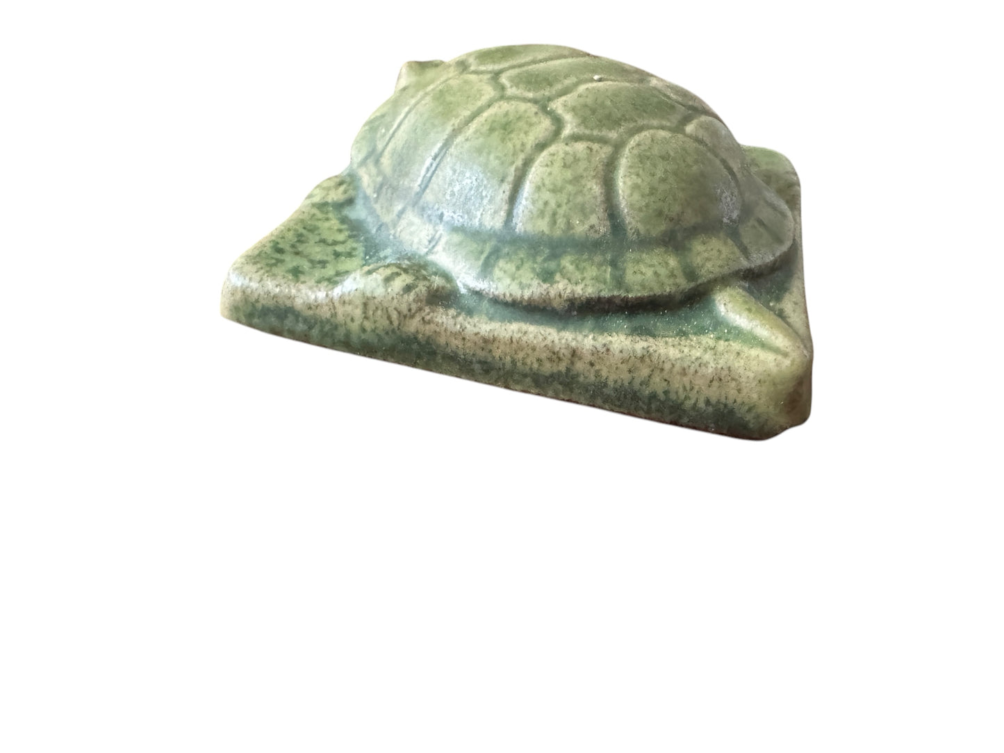 Pewabic Green 2010 3x3 Turtle Tile / Paperweight