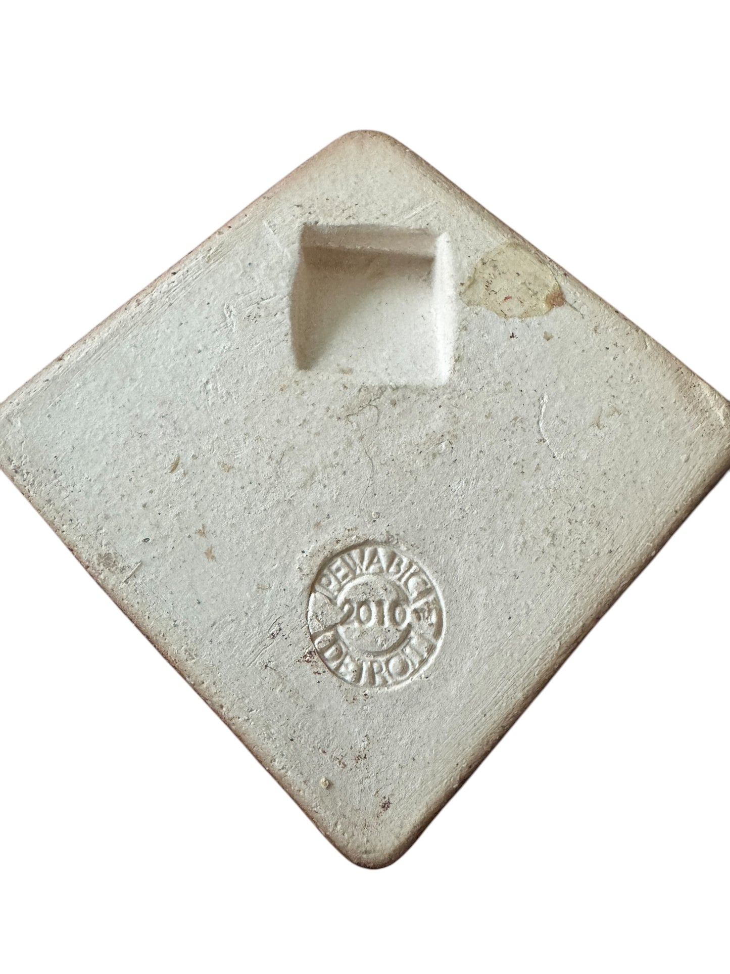 Pewabic Green 2010 3x3 Turtle Tile / Paperweight