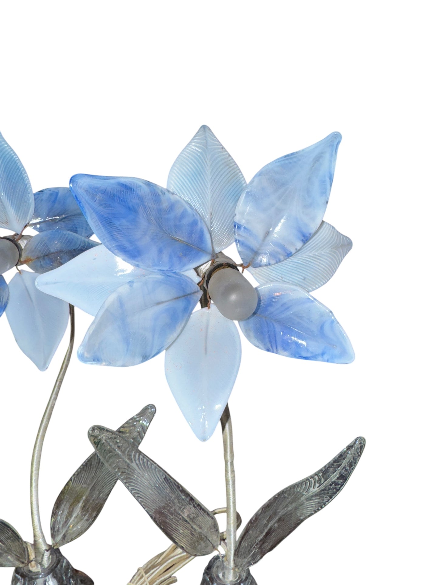 Antique Art Glass Flower Lamp Set - Strange and Unique