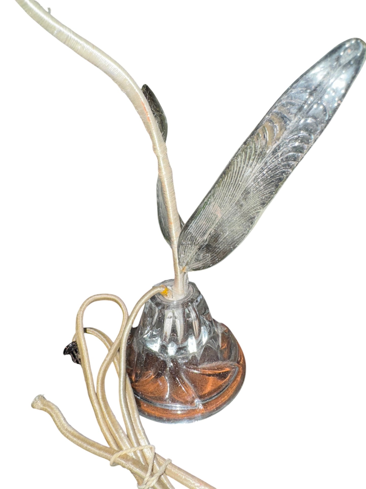 Antique Art Glass Flower Lamp Set - Strange and Unique