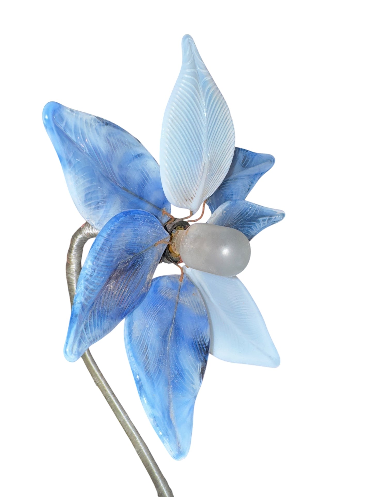 Antique Art Glass Flower Lamp Set - Strange and Unique