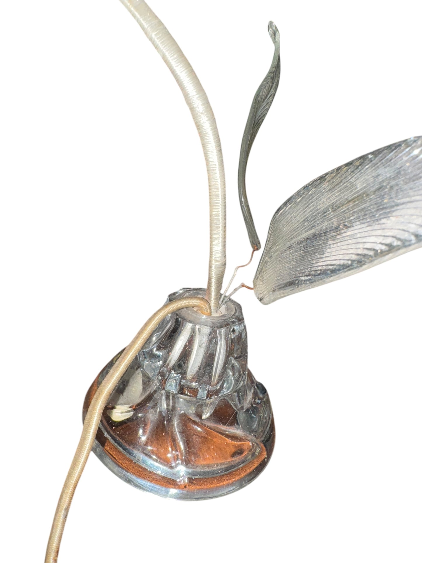 Antique Art Glass Flower Lamp Set - Strange and Unique
