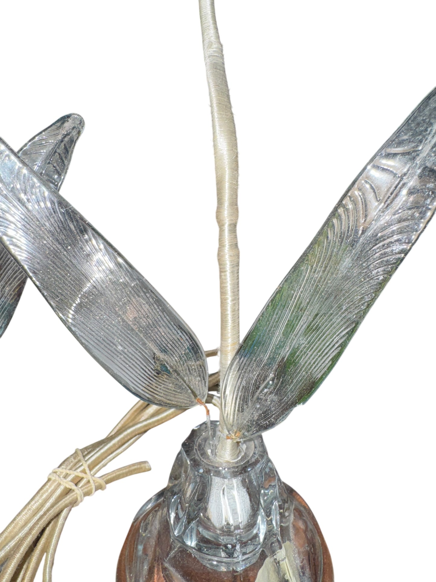 Antique Art Glass Flower Lamp Set - Strange and Unique