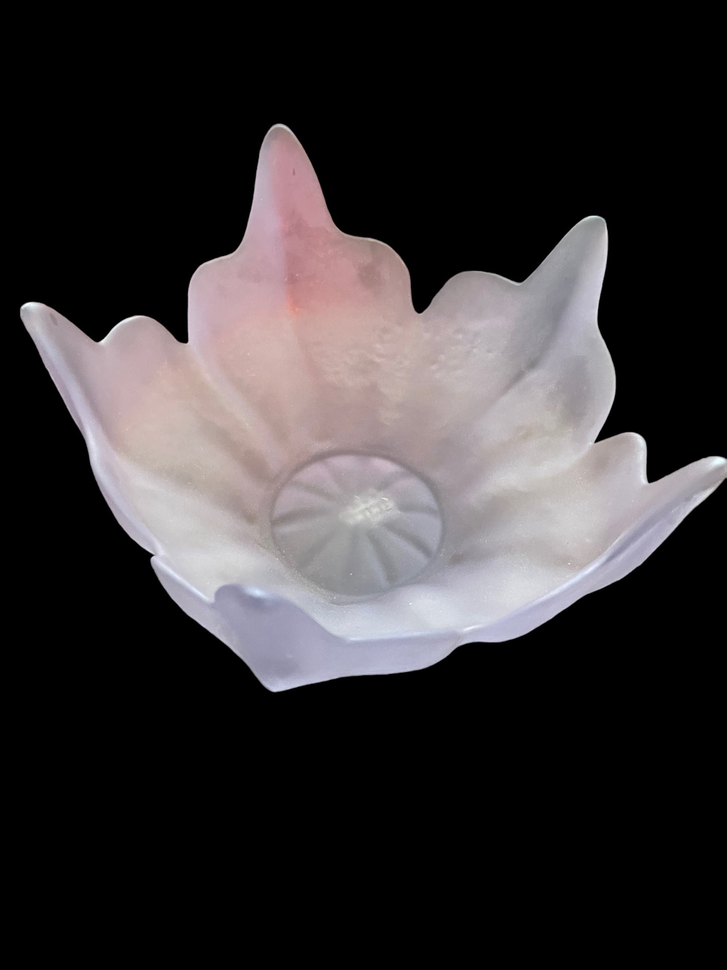 Vintage Viking Purple Satin Frosted Glass Lotus Bowl - Mid Century Modern