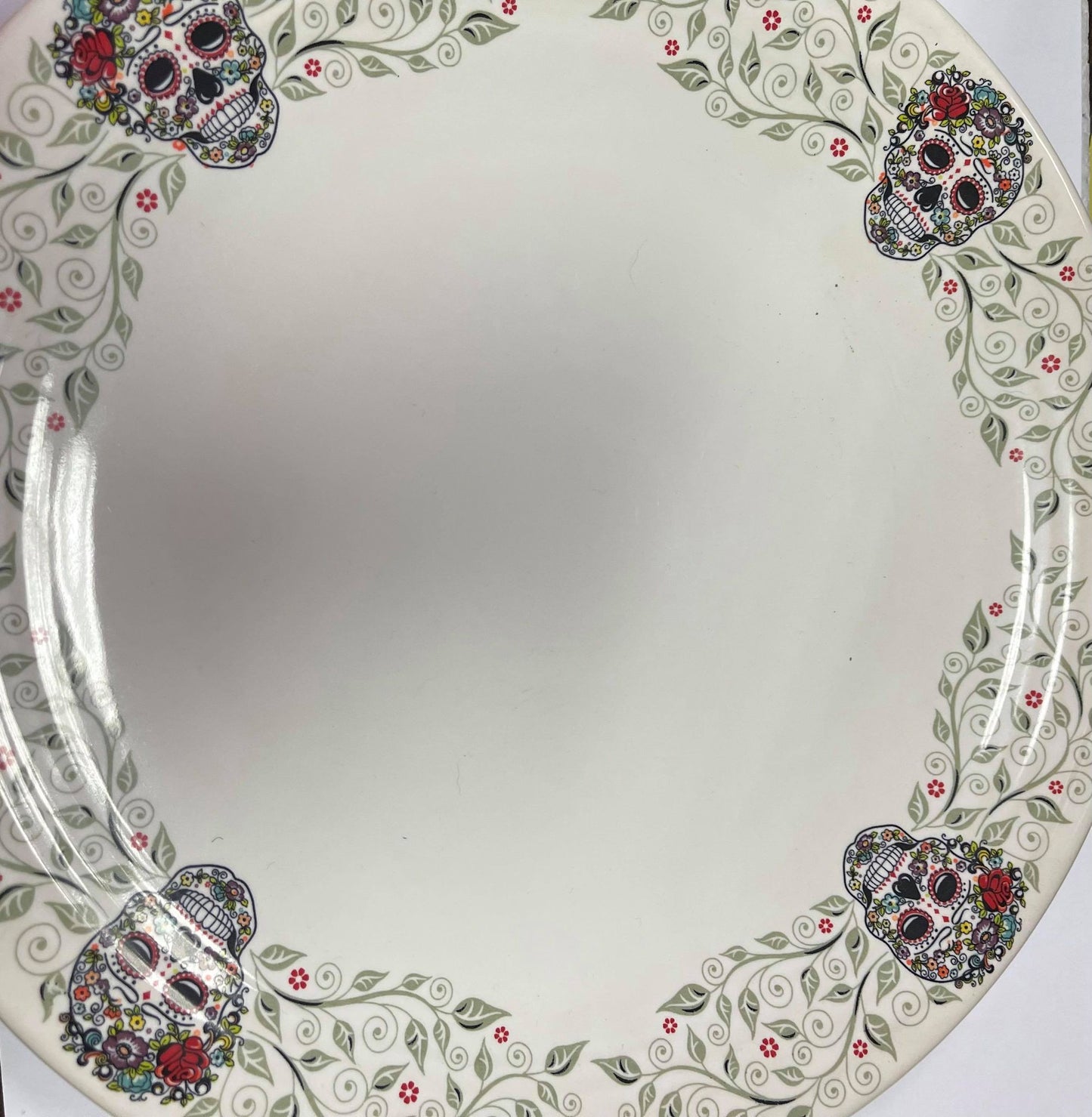 Fiesta Skull and Vine Chop Plate 12" in Sugar