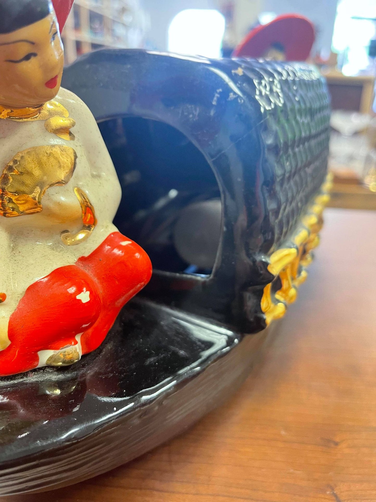 Vintage 1950’s Fuhry and Sons Ceramic Oriental Asian Boat TV Lamp