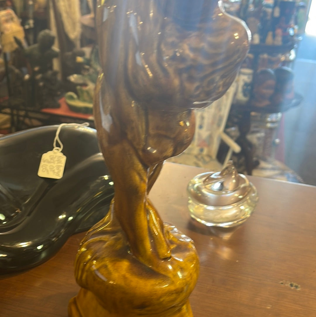 Vintage MCM Naked Man & Woman Lovers Embrace Ceramic Statue