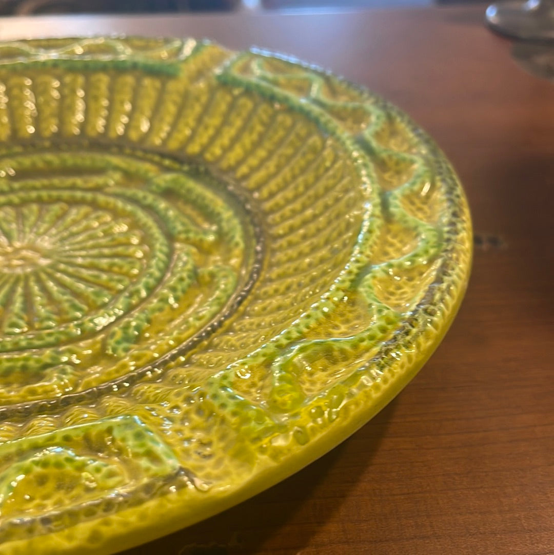 Vintage Round Ashtray in Green 10' Bohemian Mid Century Modern Boho MCM
