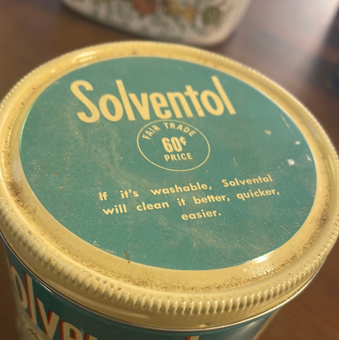 Vintage Large Solventol Household Cleaner Made in Detroit MI FULL PROP