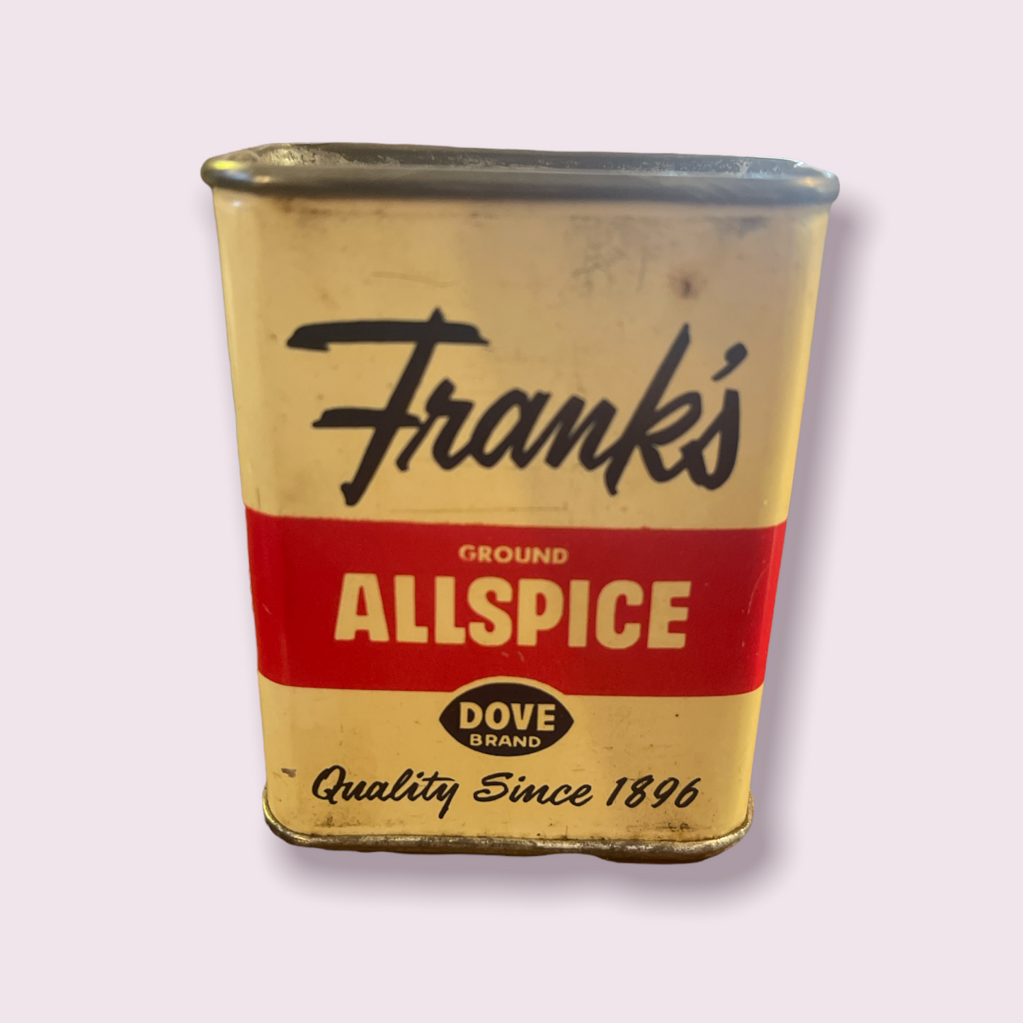Vintage Franks Ground Allspice Spice Tin Dove Brand Cincinatti Ohio