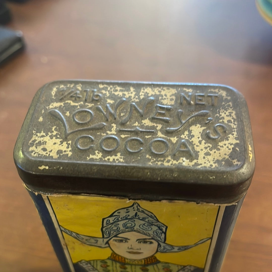 Vintage Large Dutch Cocoa Spice Tin Camden NJ Royal Cocoa Co. 8oz