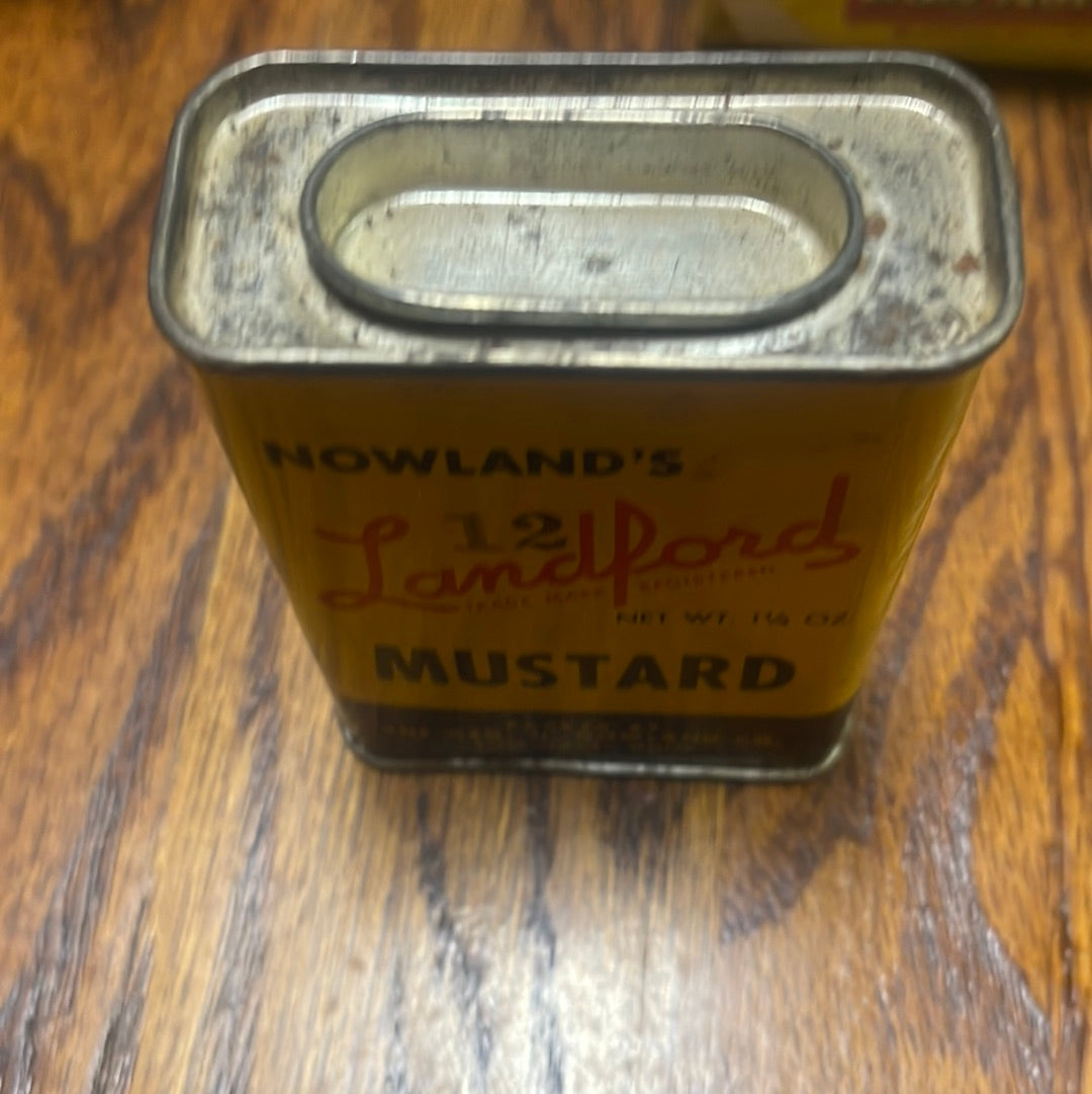 Vintage Spice Tin Nowlands Mustard Landford Cincinnati Ohio Co.