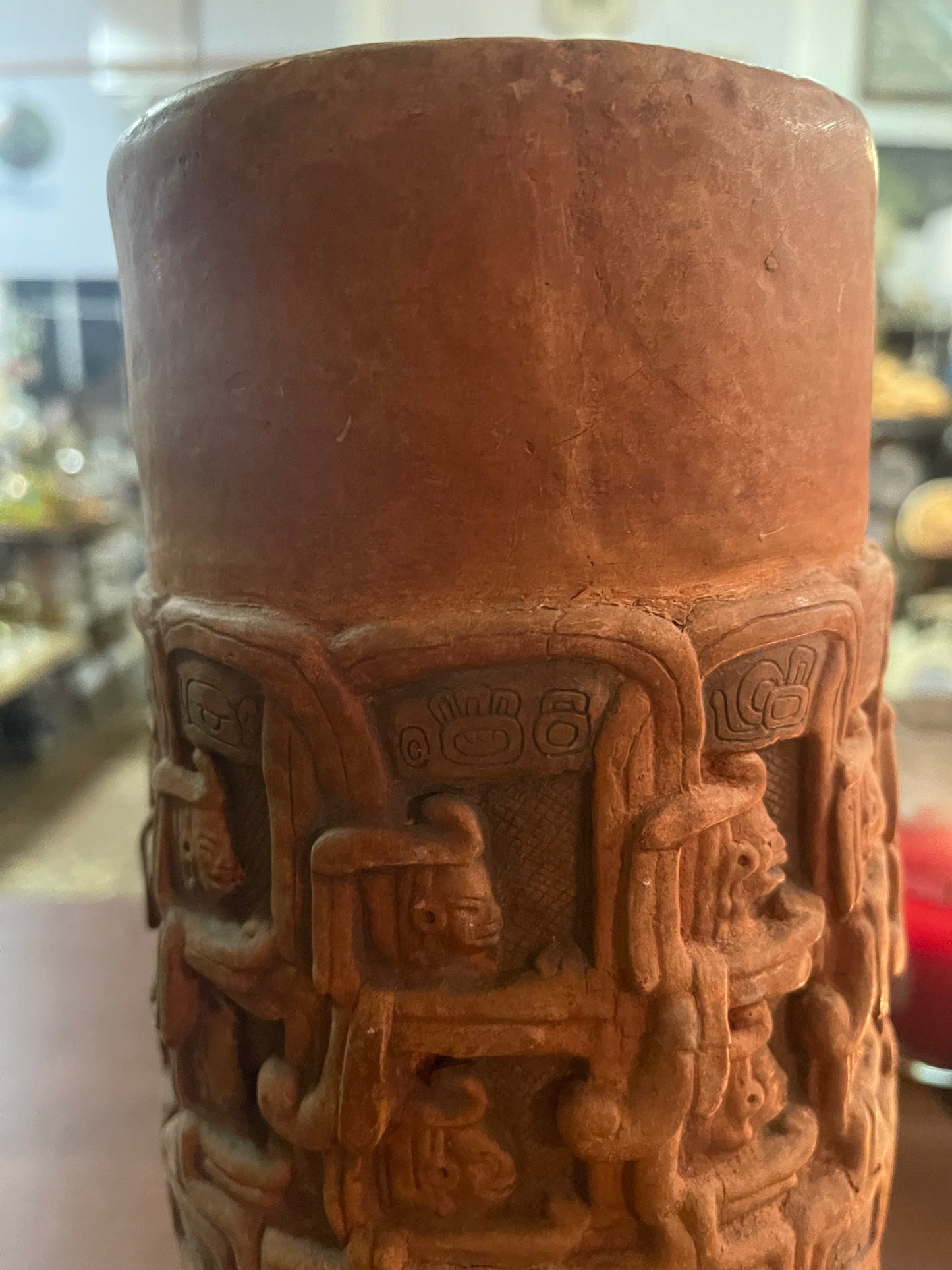 Alva Studios Mayan Vase Repro Smithsonian Institute 1954 14" MCM