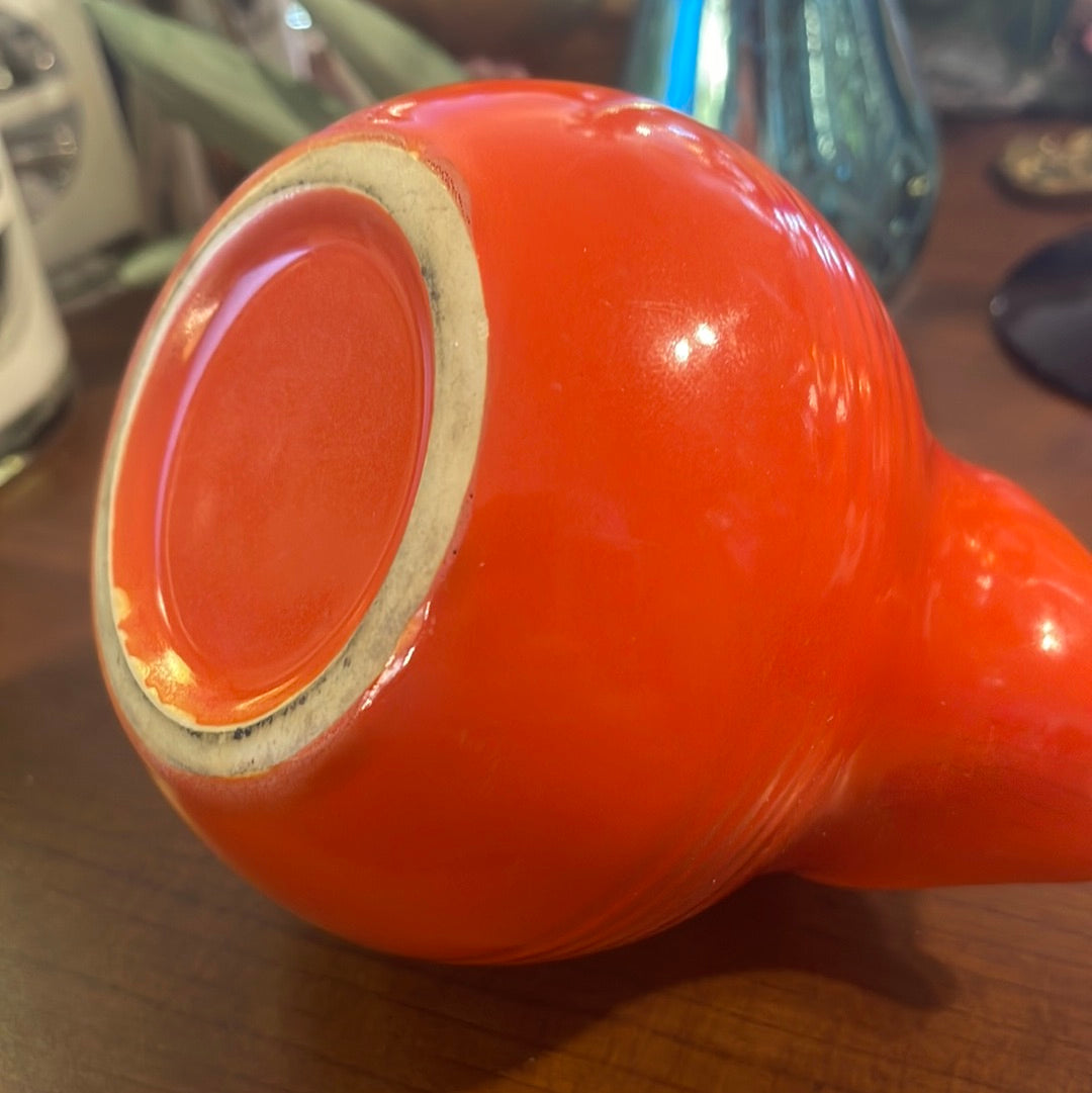 Vintage Fiesta Harlequin Novelty Creamer in Red - Small Pitcher -