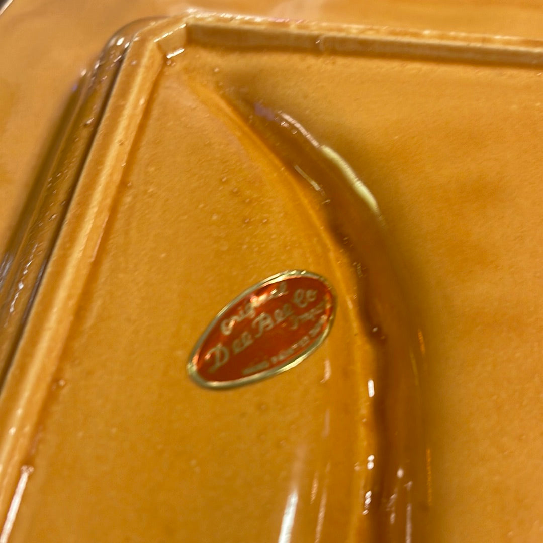 Ashtray Vintage 11 x 7 1/2" Yellow MCM Mid Century Modern Boho Bohemian