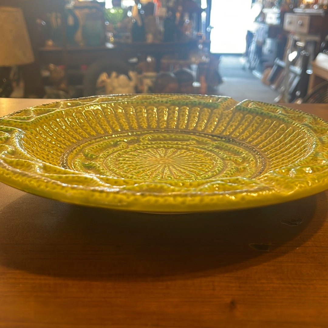 Vintage Round Ashtray in Green 10' Bohemian Mid Century Modern Boho MCM
