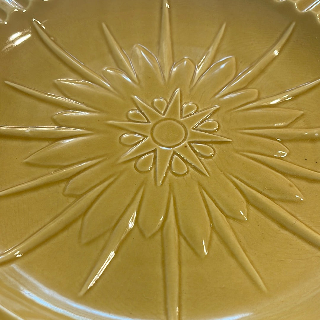 Vintage Square Ashtray in Yellow 10' Bohemian Mid Century Modern Boho MCM