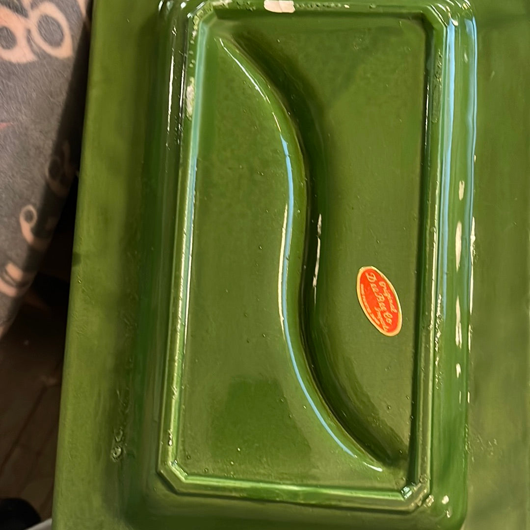 Vintage 11" Ashtray in Dark Green - Mid Century Modern Boho MCM