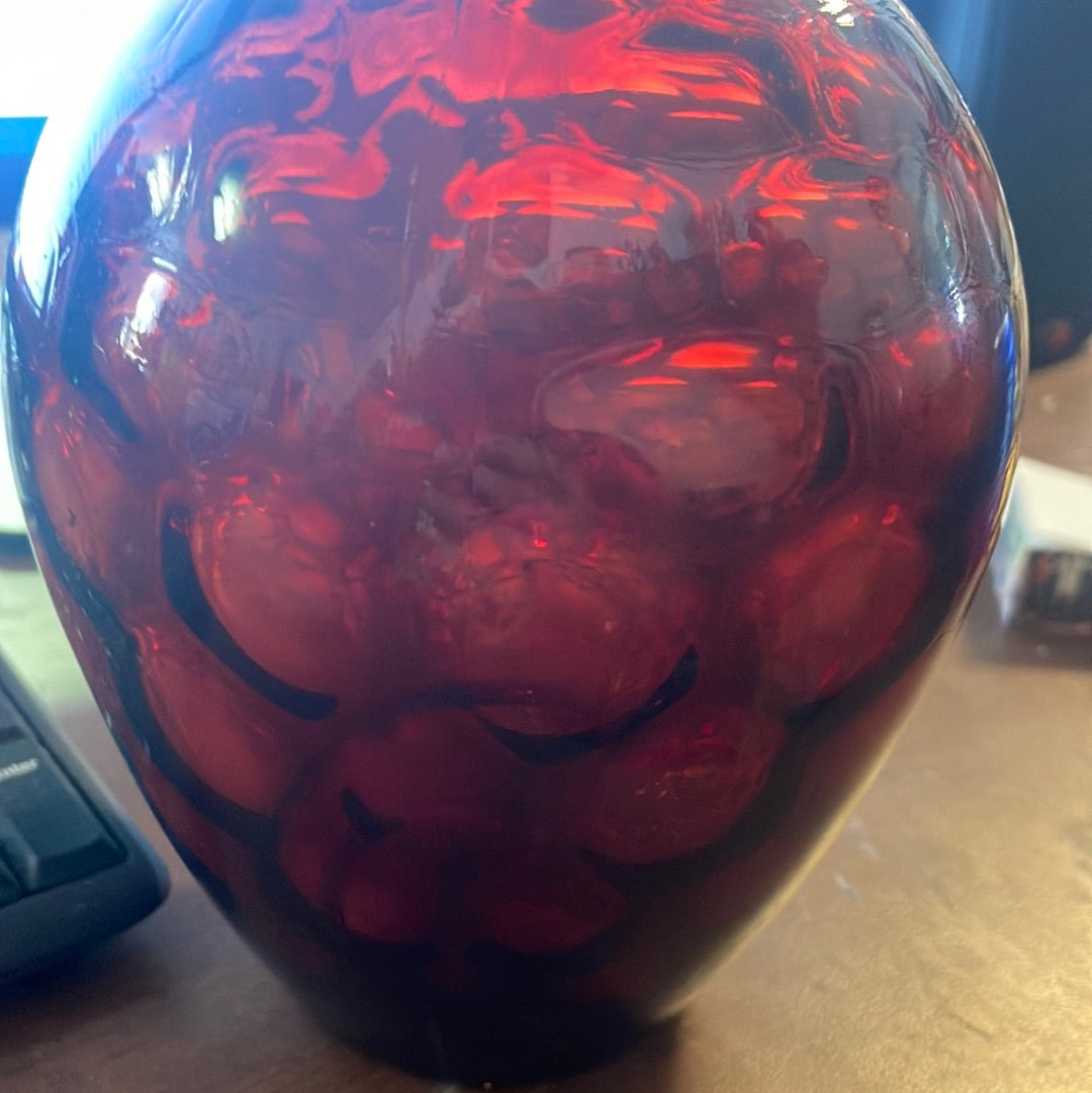 Wheaton Red Optic Honeycomb Decanter / Vase Mid Century Modern