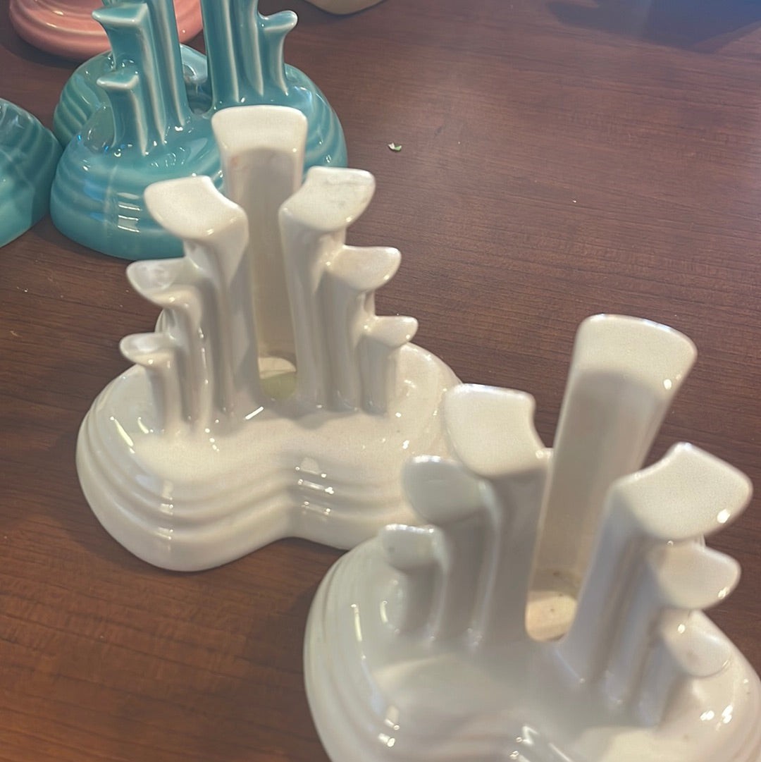 Fiesta Pyramid Candle Holder set in White