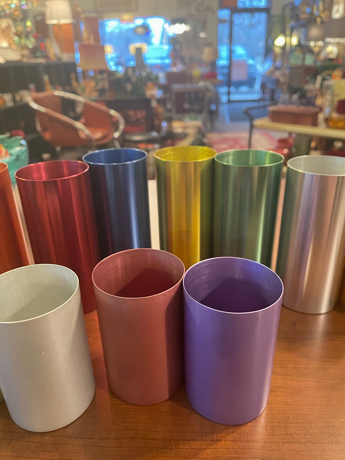 Vintage 12 Perma Hues Anodized Spun Aluminum Tumblers Cup