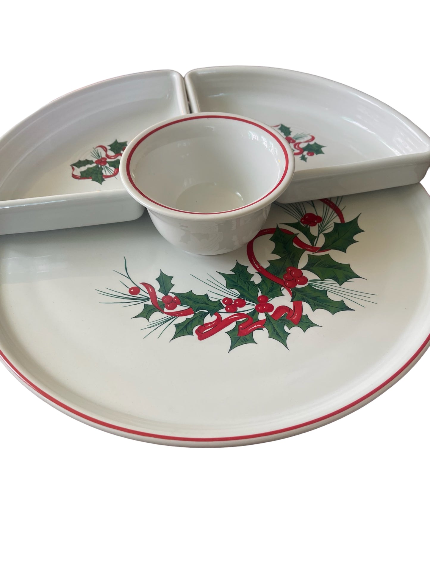 Fiesta Salary Employee 2016 Holly and Ribbon Omni Tray with Pizza Tray