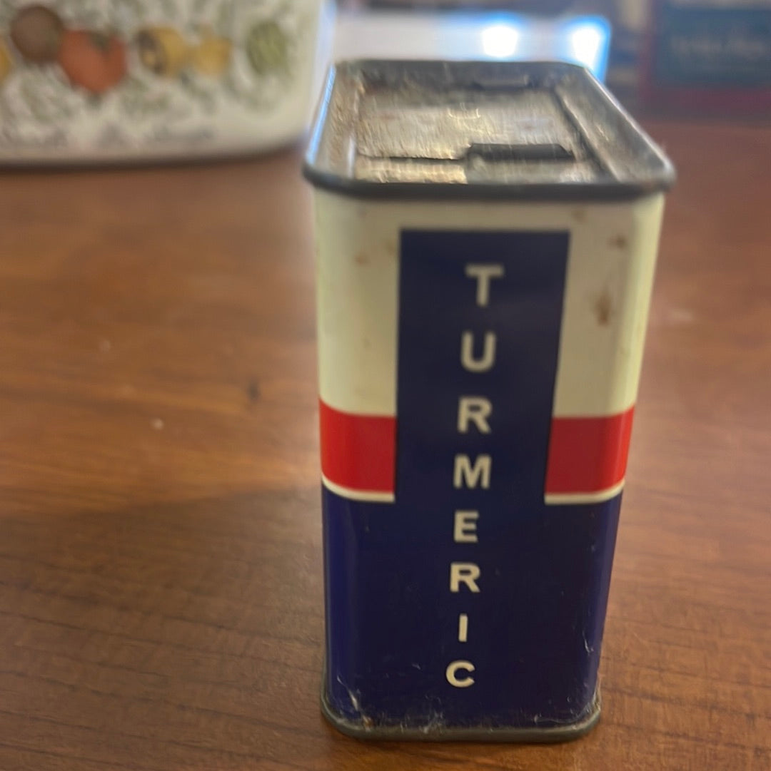 Vintage Quaker Spice Tin Turmeric Michigan Indiana Ohio Lee and Cady 1 1/2oz