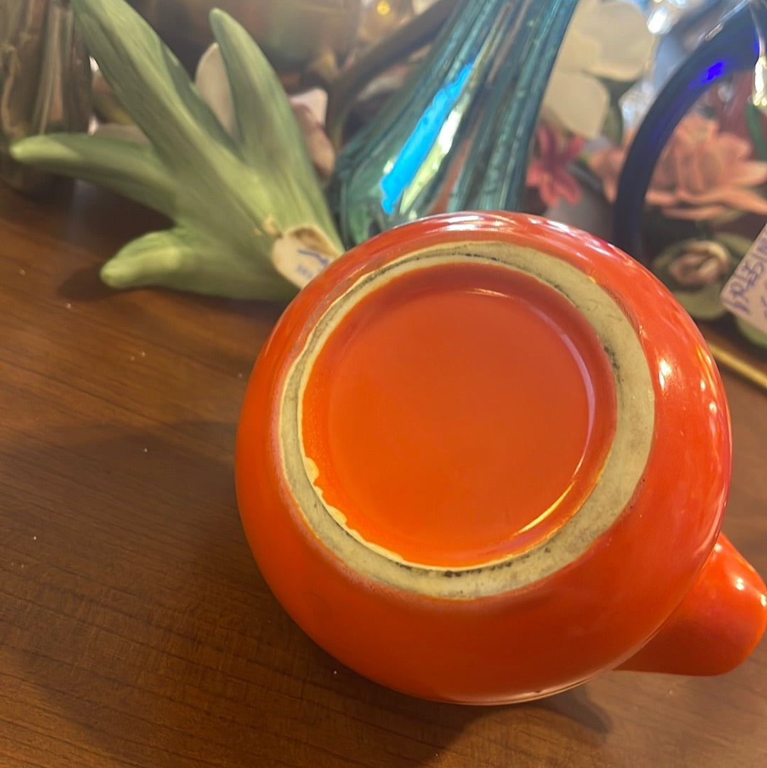 Vintage Fiesta Harlequin Novelty Creamer in Red - Small Pitcher -