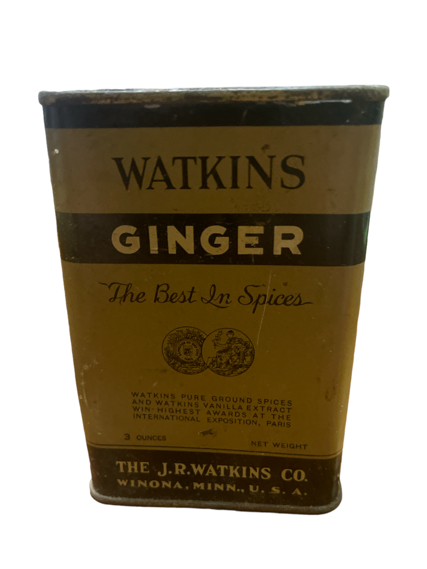 Vintage Spice Tin Watkins Ginger J.R. Watkins Co. Winona Min. 3oz