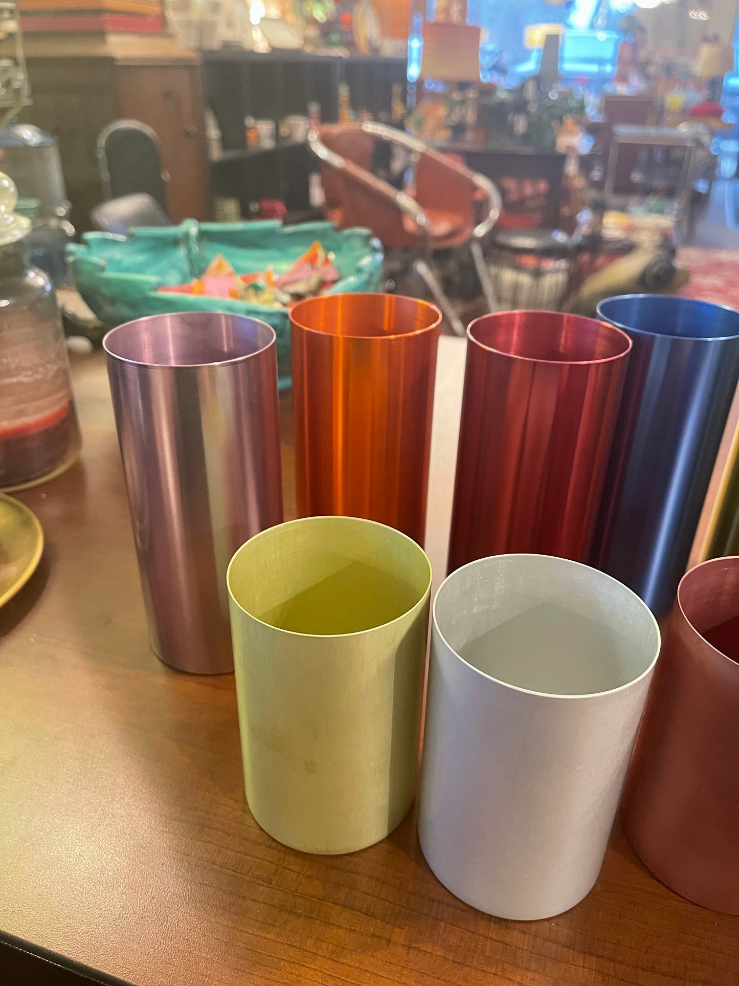 Vintage 12 Perma Hues Anodized Spun Aluminum Tumblers Cup
