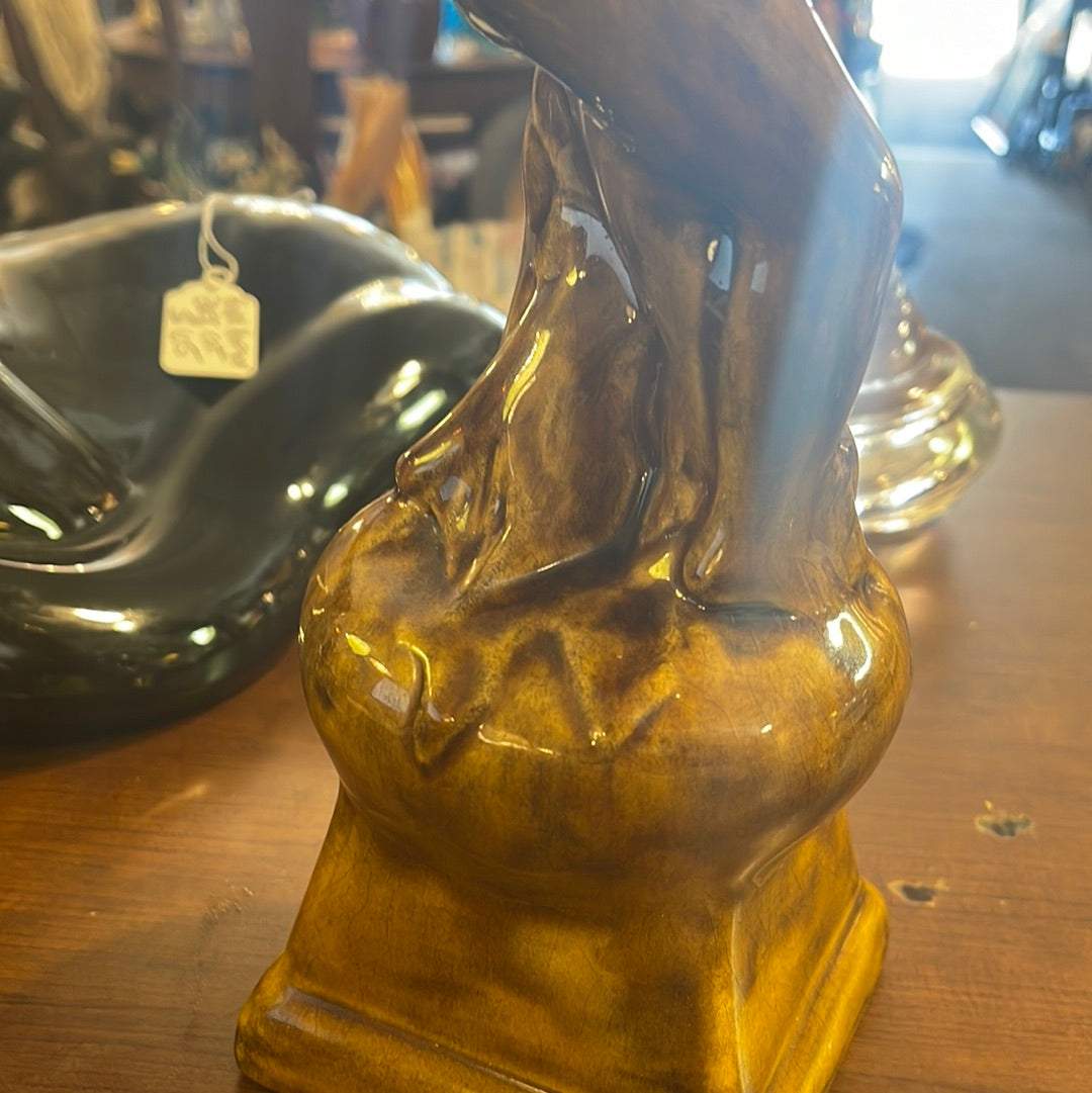 Vintage MCM Naked Man & Woman Lovers Embrace Ceramic Statue