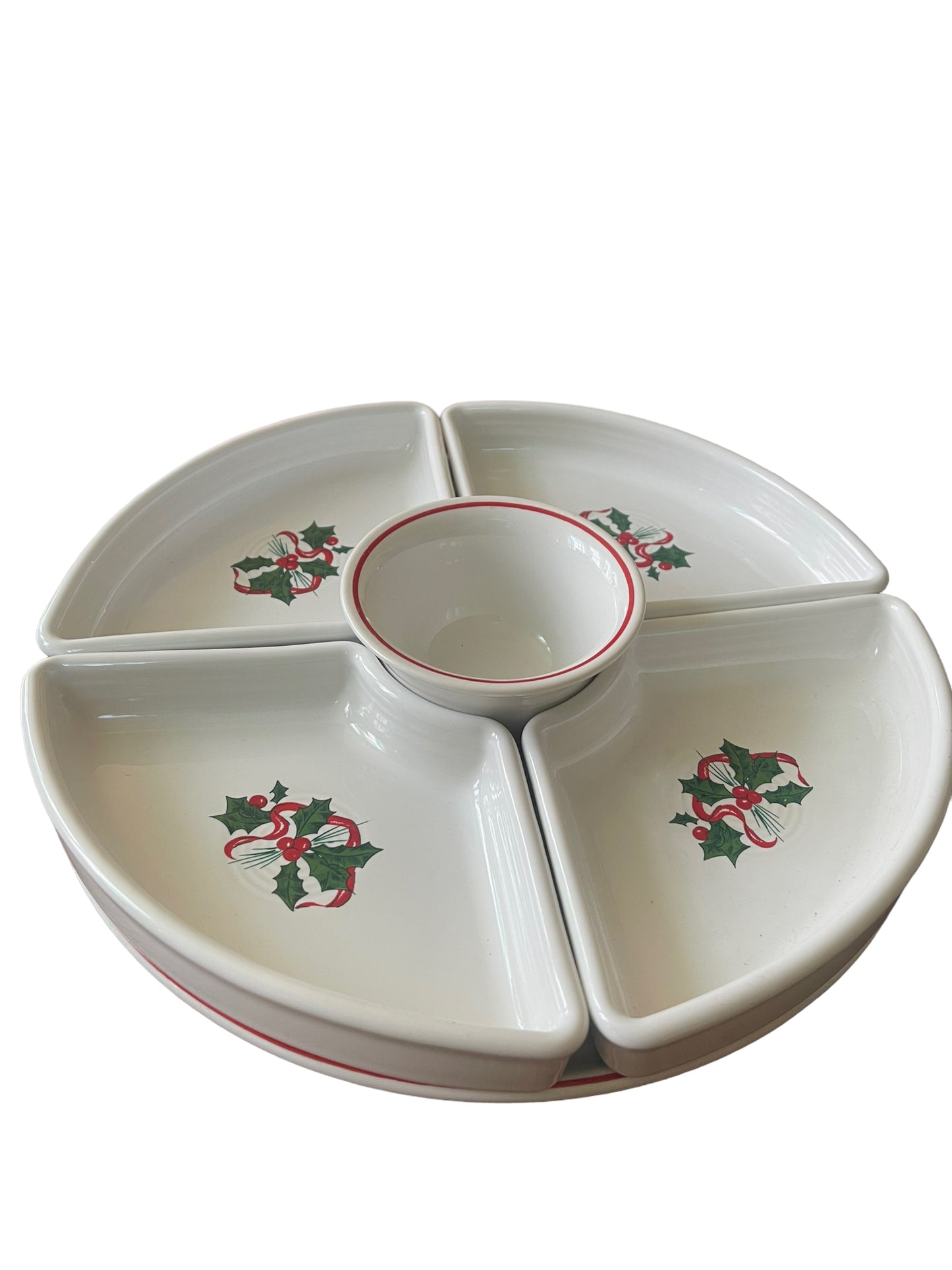 Fiesta Salary Employee 2016 Holly and Ribbon Omni Tray with Pizza Tray