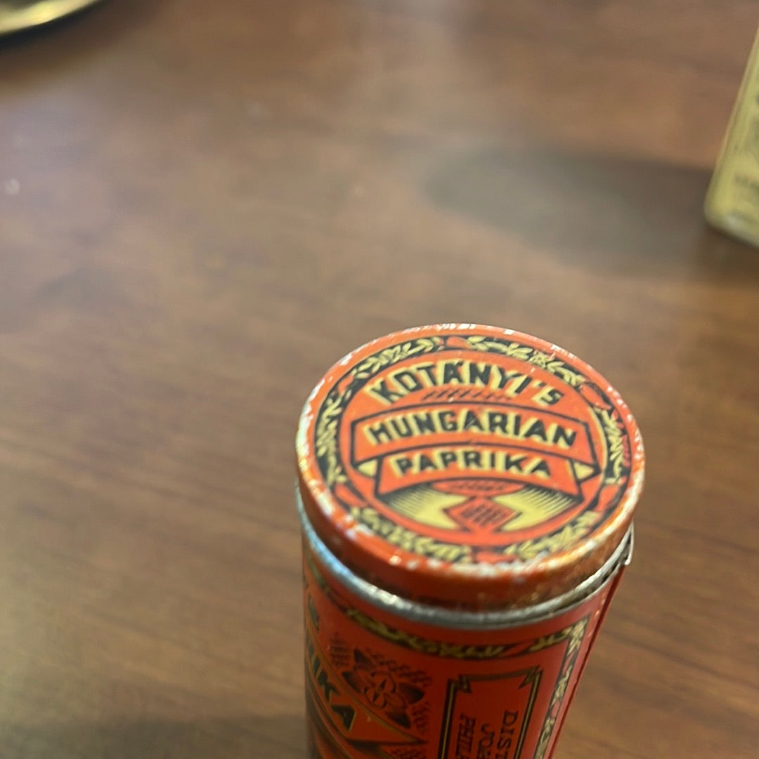 Vintage Kotanyis Hungarian Paprika Spice Tin Round 3' Budapest Szeged