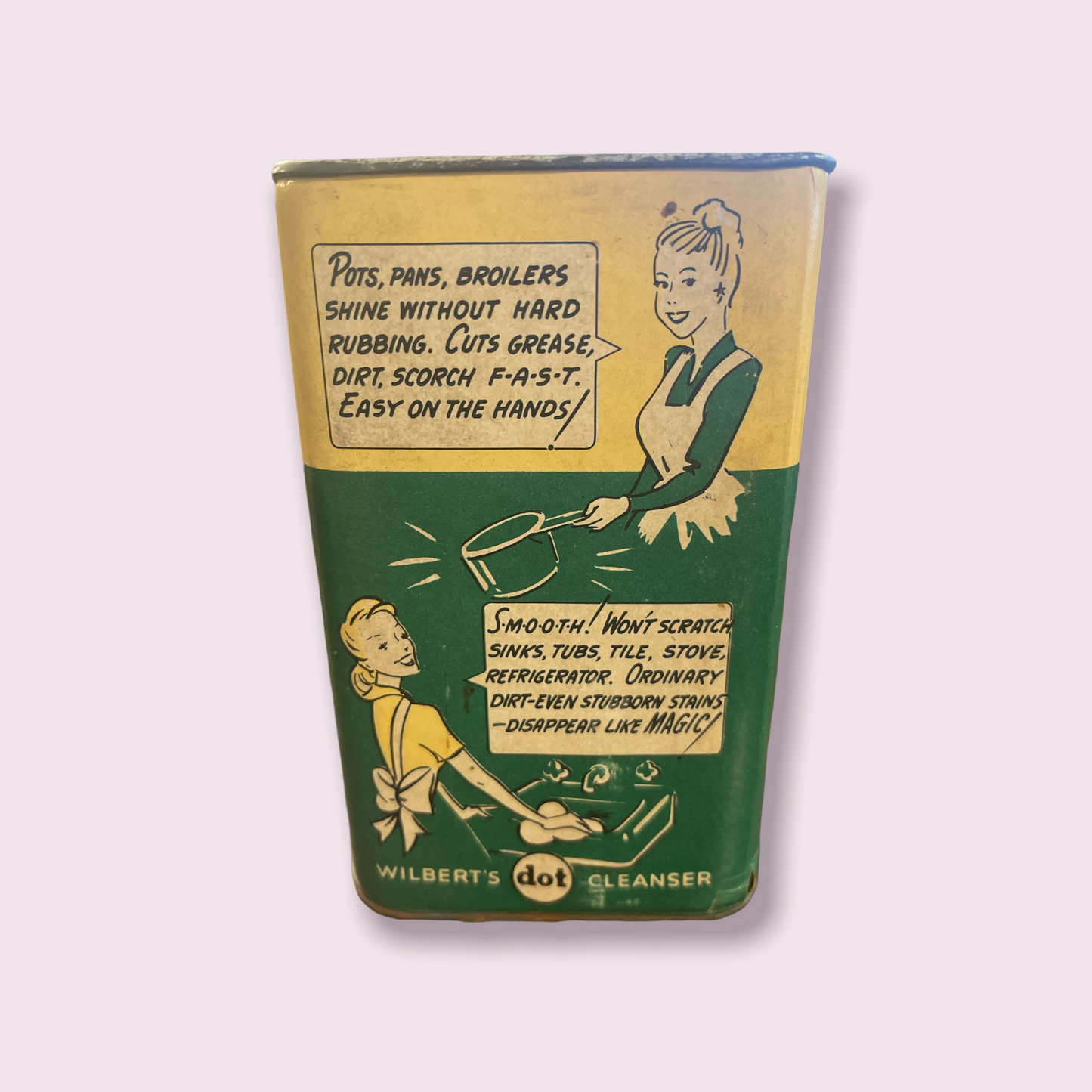 Vintage Household Advertising Tin Can Wilberts Cleanser Unopened Full PROP 5 x 3.25