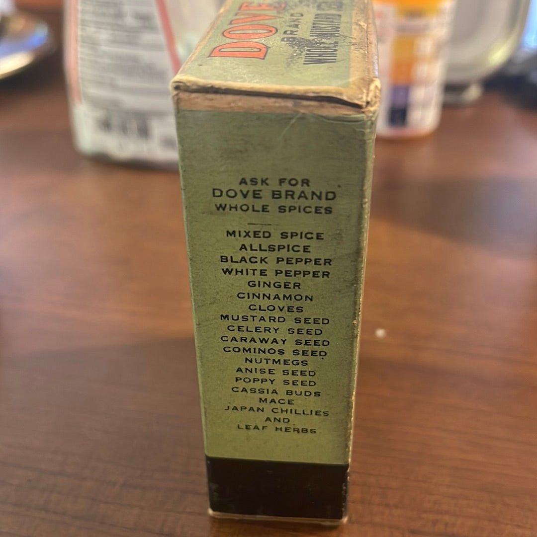 Vintage Franks Dove Brand Whole Mustard Seed Frank Tea and Spice Co Box