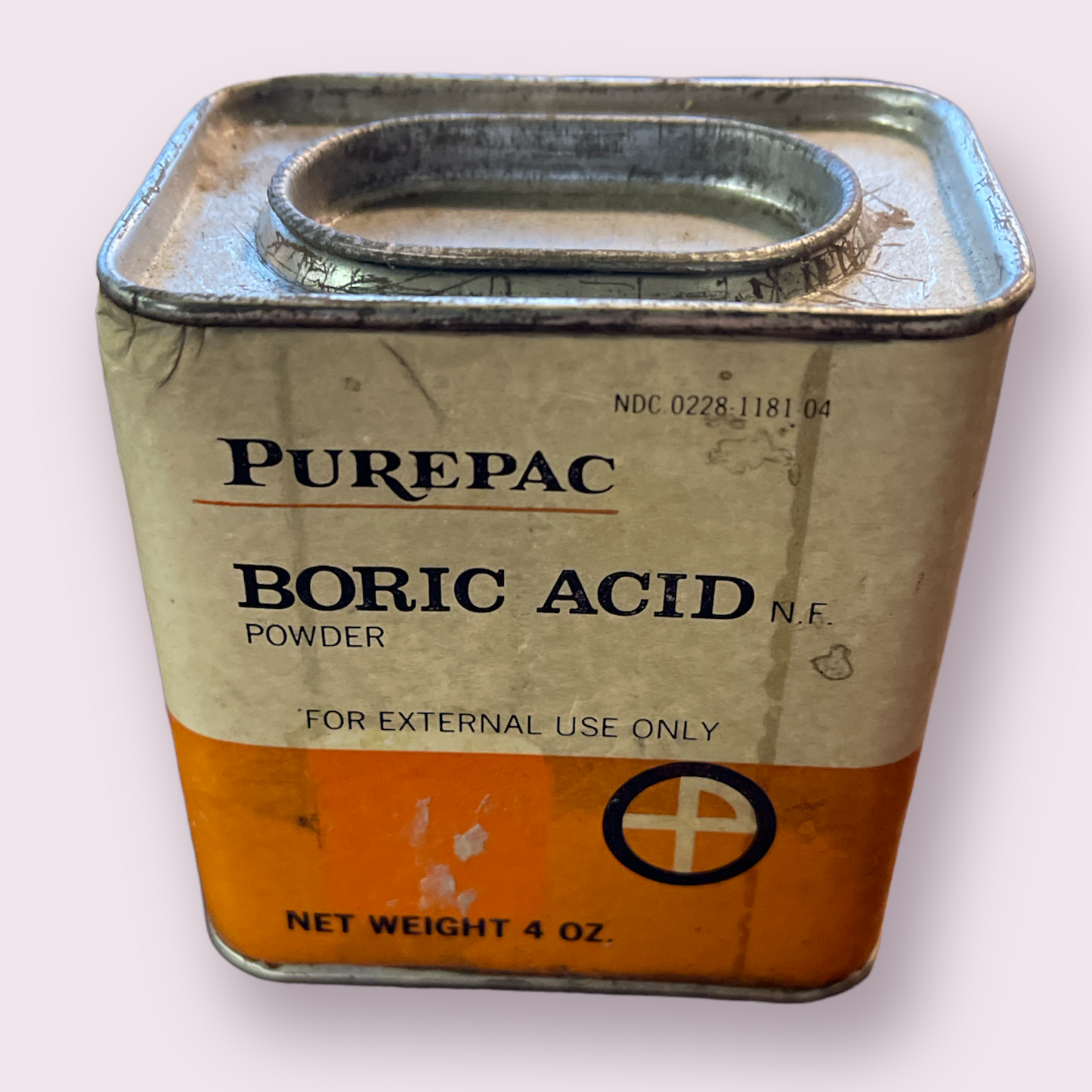 Vintage Purepac Boric Acid Tin from Co