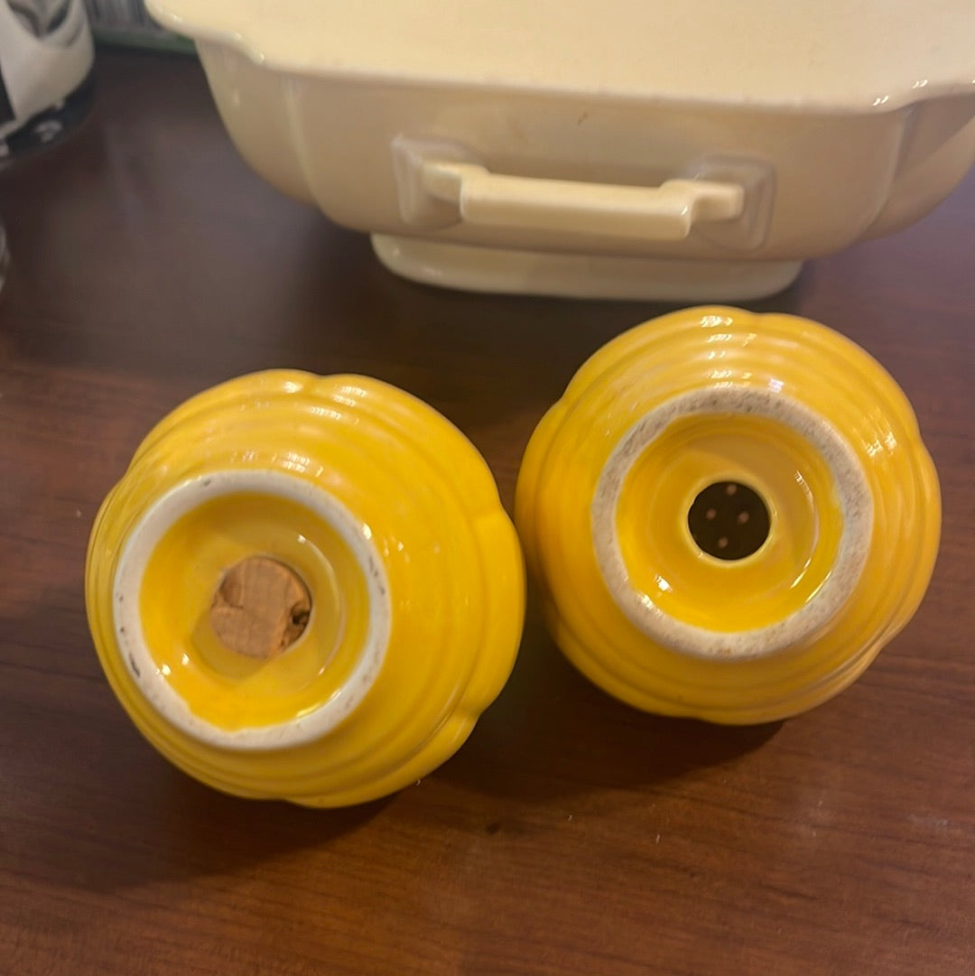 Vintage Riviera Salt and Pepper Shakers in Yellow Homer Laughlin