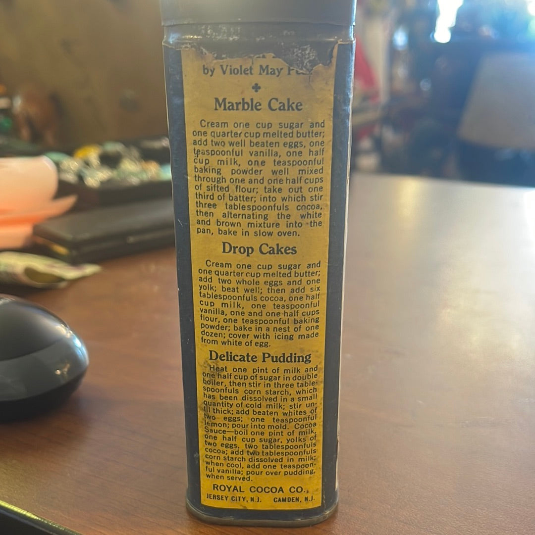 Vintage Large Dutch Cocoa Spice Tin Camden NJ Royal Cocoa Co. 8oz