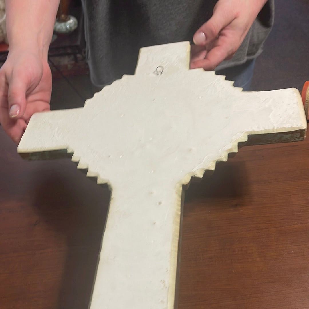 Large Jesus Crusifix Ceramic 21x13 Very Heavy