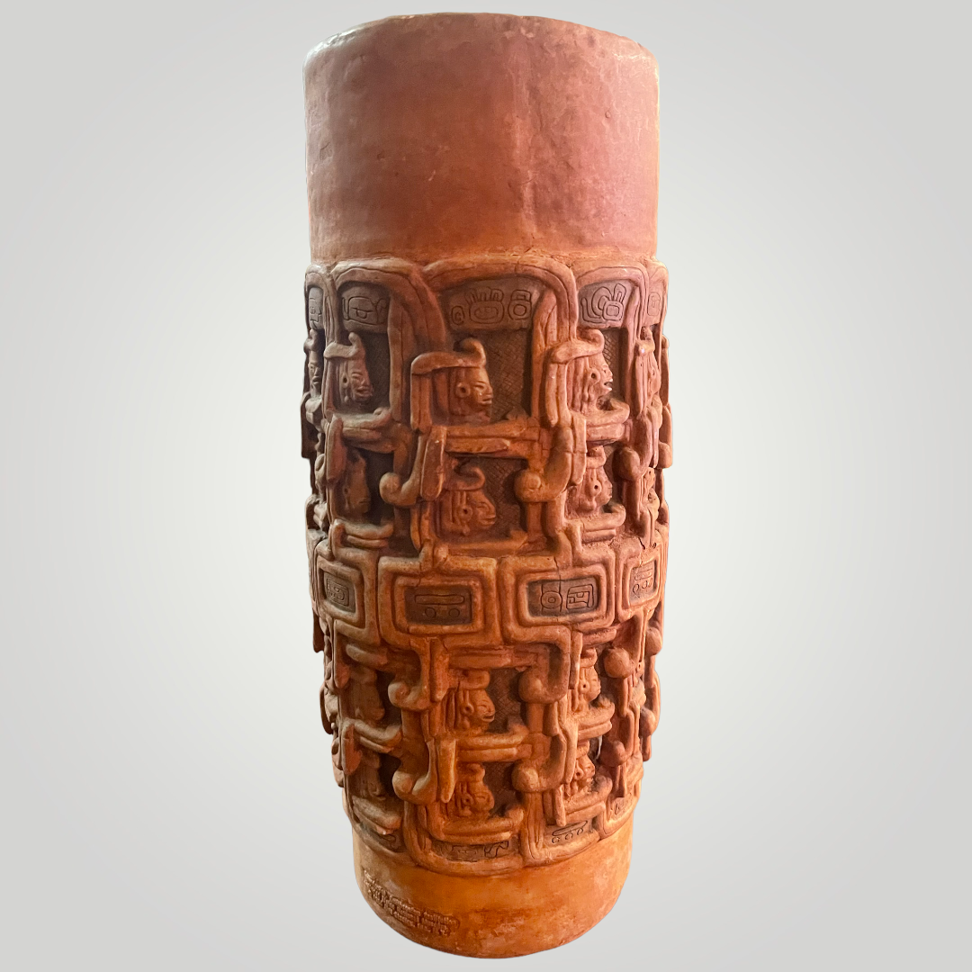Alva Studios Mayan Vase Repro Smithsonian Institute 1954 14" MCM