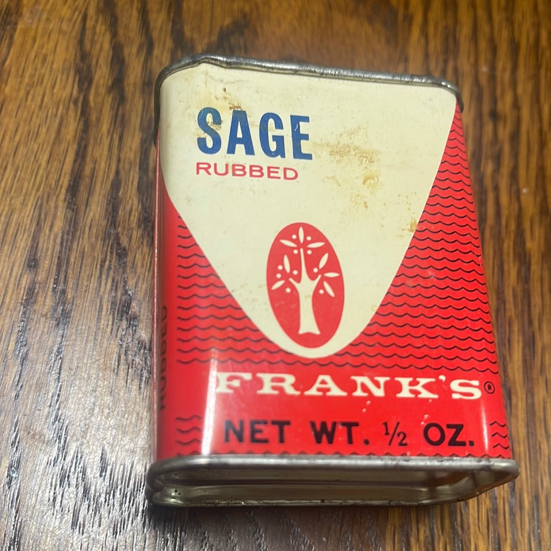Vintage Franks Sage Spice Tin Cincinatti Ohio
