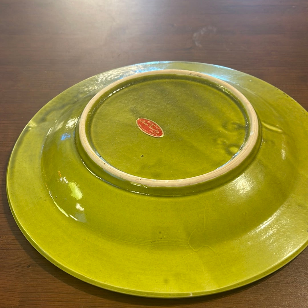 Vintage Round Ashtray in Green 10' Bohemian Mid Century Modern Boho MCM