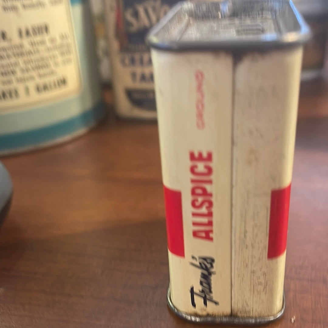 Vintage Franks Ground Allspice Spice Tin Dove Brand Cincinatti Ohio