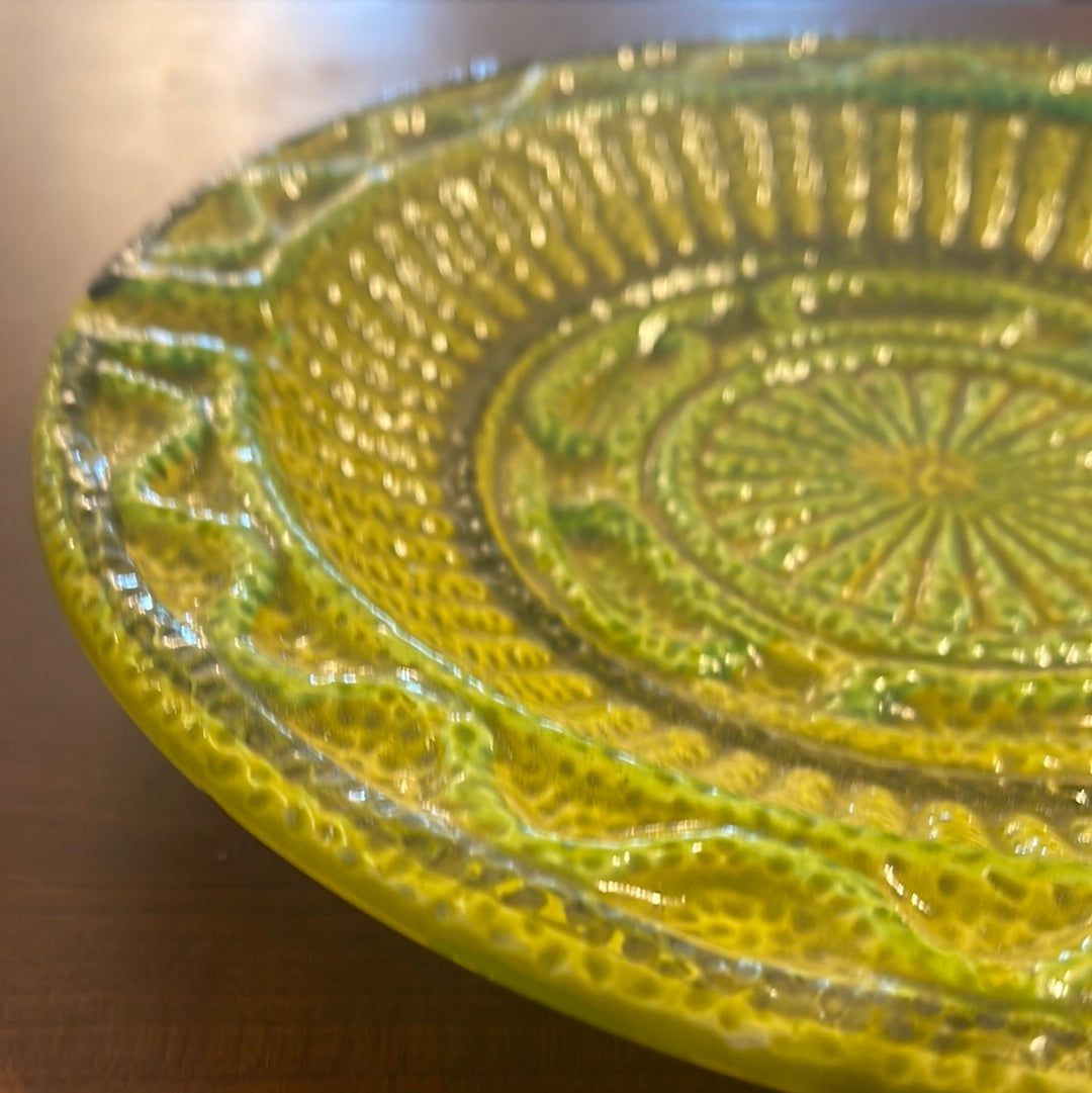 Vintage Round Ashtray in Green 10' Bohemian Mid Century Modern Boho MCM