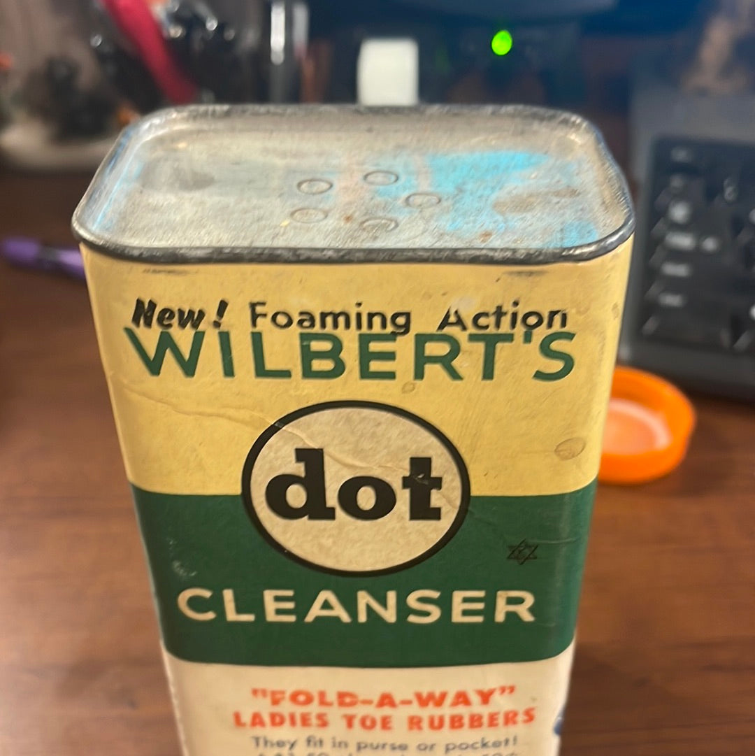 Vintage Household Advertising Tin Can Wilberts Cleanser Unopened Full PROP 5 x 3.25