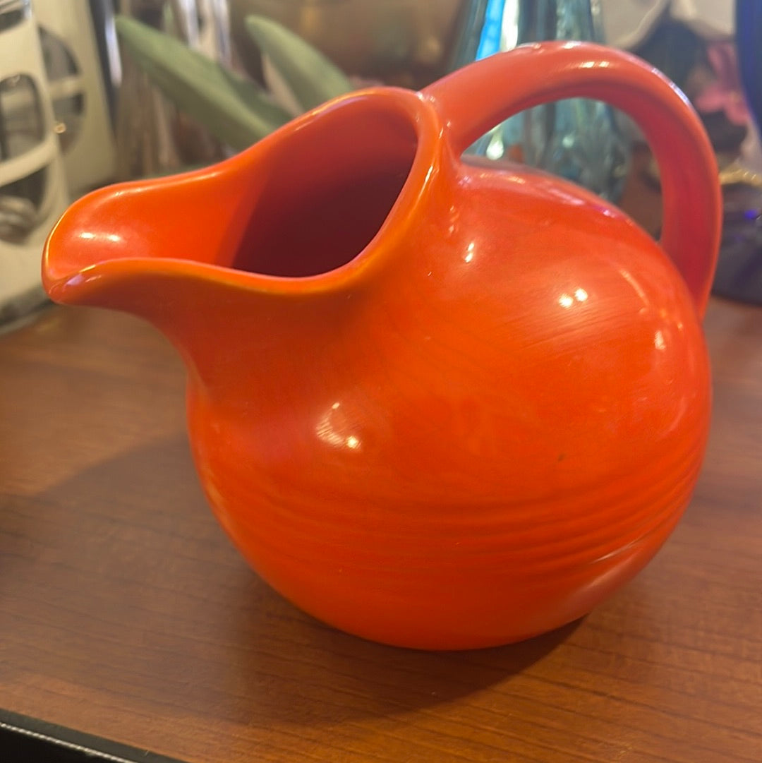 Vintage Fiesta Harlequin Novelty Creamer in Red - Small Pitcher -