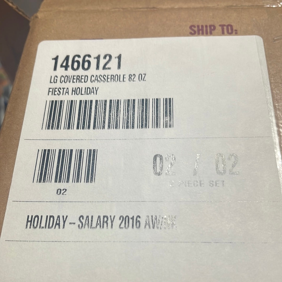 Fiesta Salary Employee 2016 Holly and Ribbon Covered Casserole