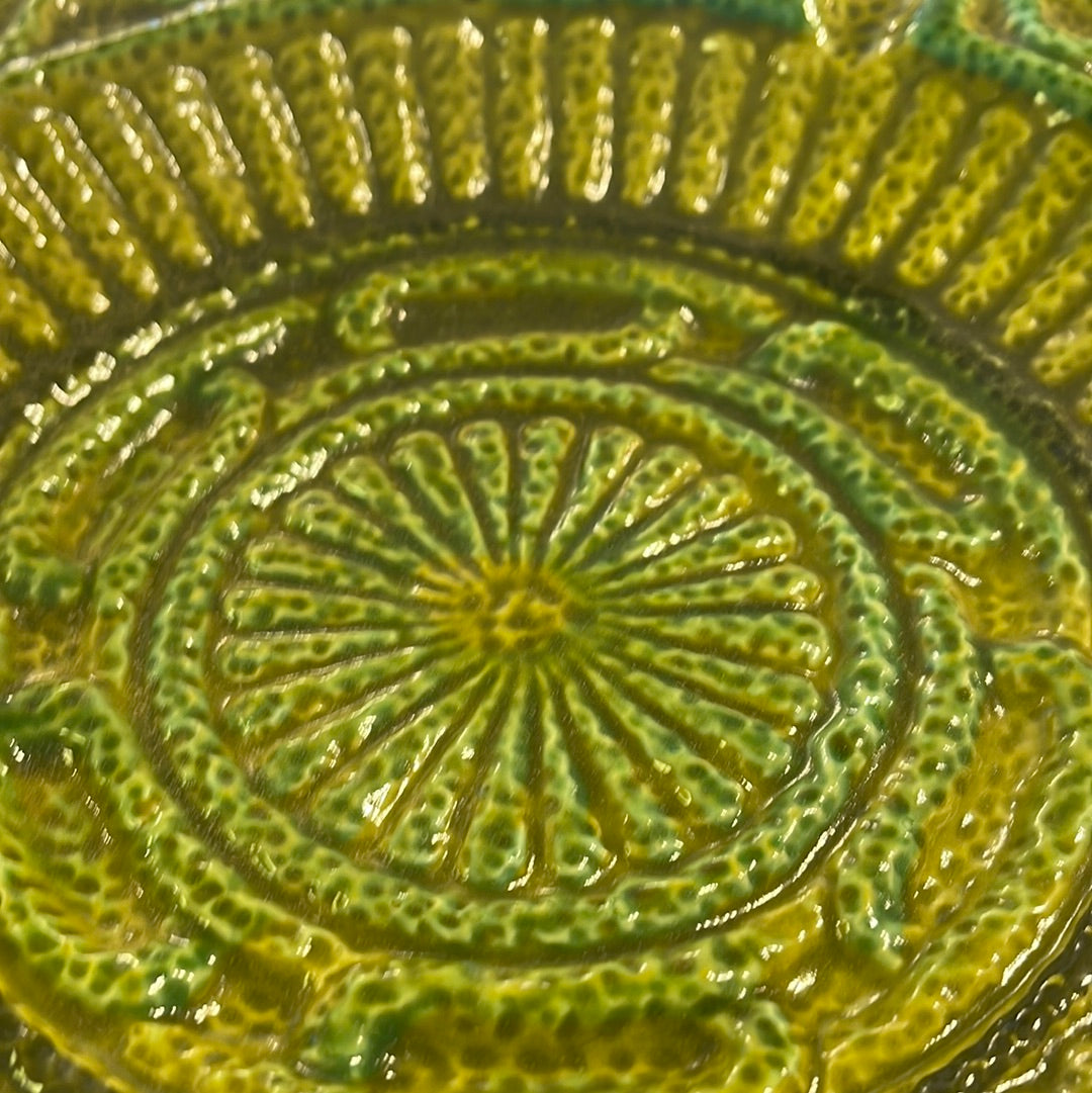 Vintage Round Ashtray in Green 10' Bohemian Mid Century Modern Boho MCM