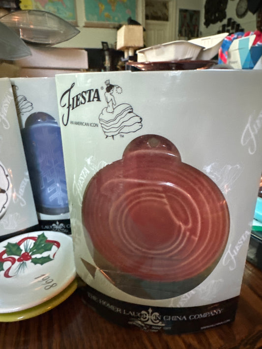 Fiesta Ornament Embossed Disk Pitcher Paprika HLCCA